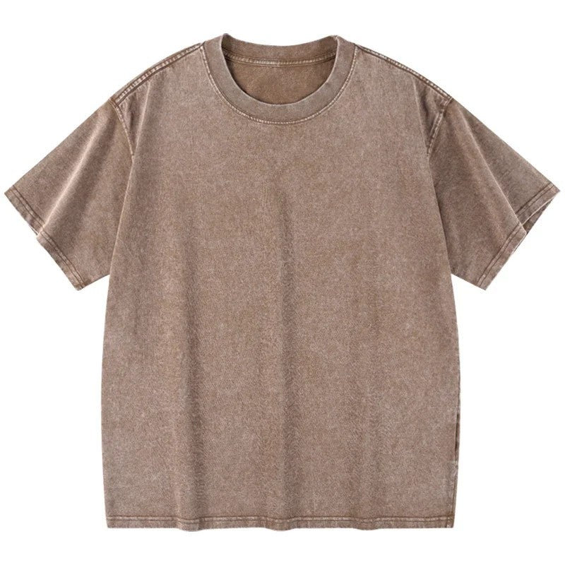 Manhattan Washed 100% Cotton T-Shirt - Umber Wash
