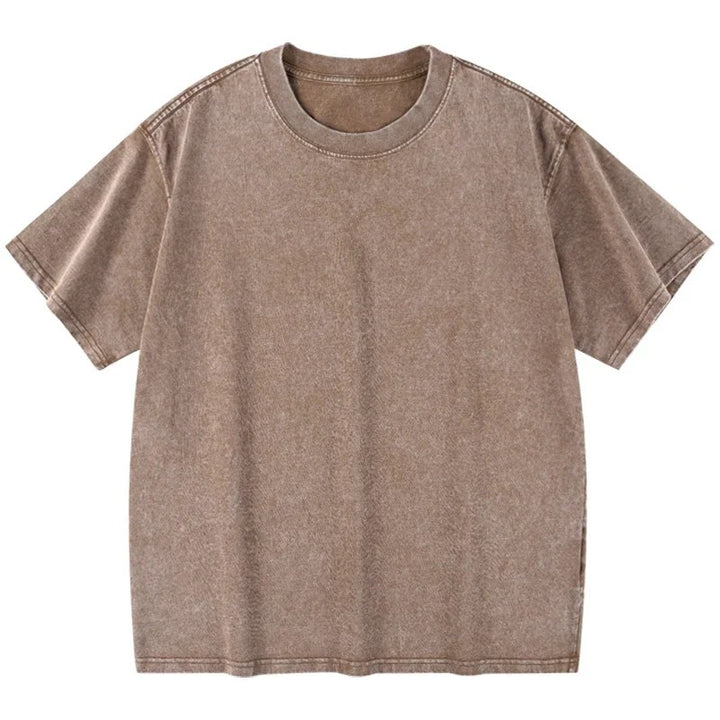 Manhattan Washed 100% Cotton T-Shirt - Umber Wash