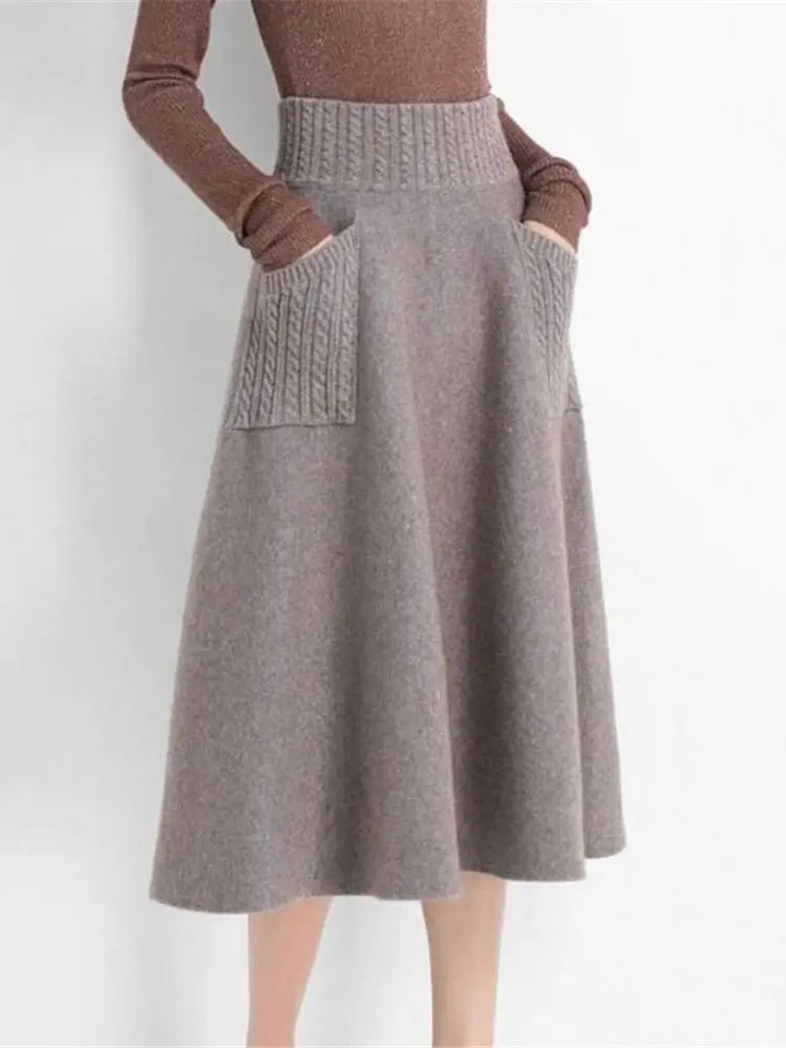 Marseille 100% Wool Knit Midi Skirt