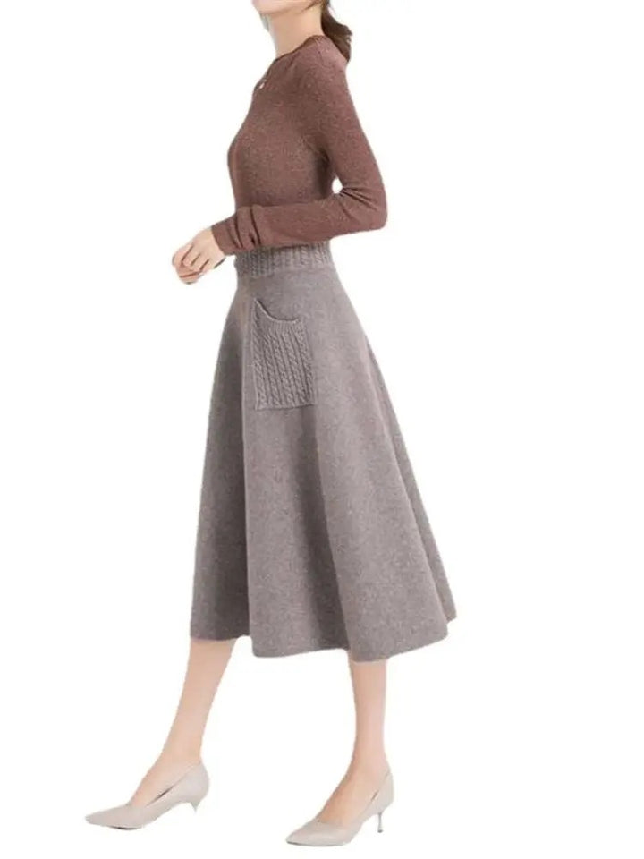 Marseille 100% Wool Knit Midi Skirt