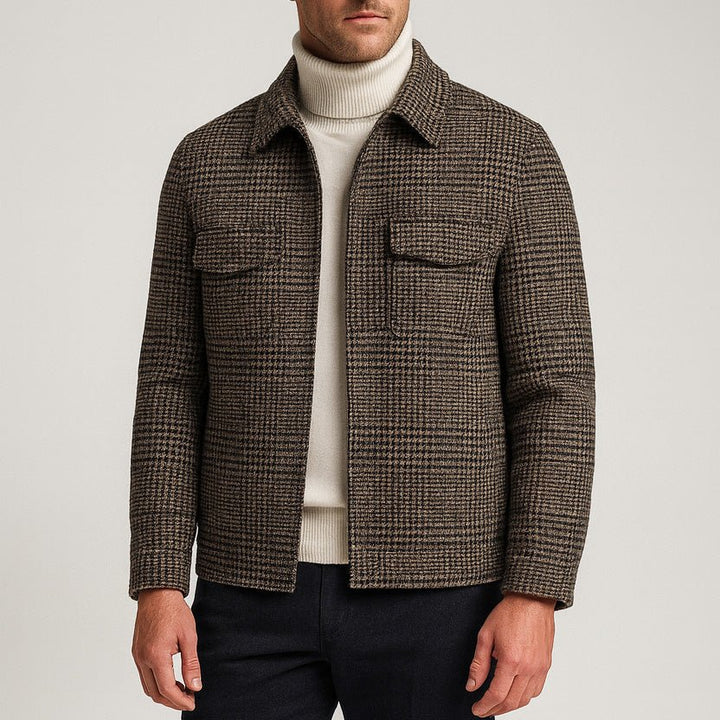 Tivoli Houndstooth Wool Trucker Jacket