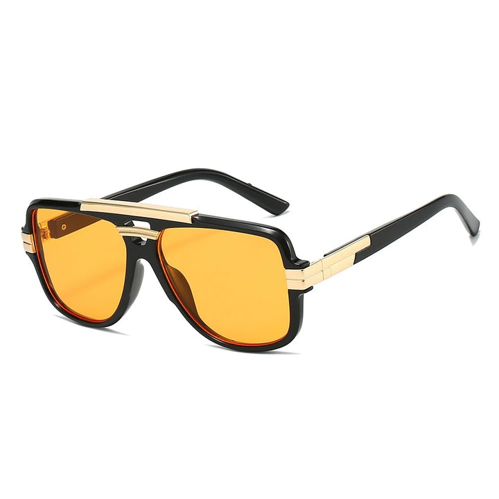 Maverick Pilot Sunglasses - Polished Black / Sunset Orange