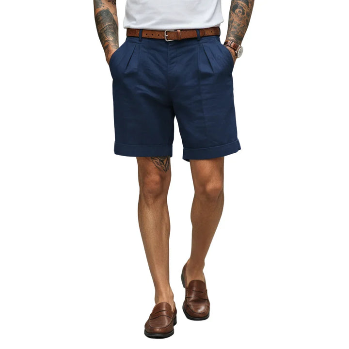 Pleated Linen Pleated Shorts