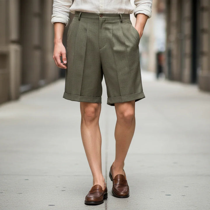 Pleated Linen Pleated Shorts