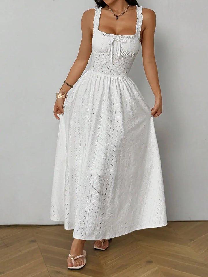 Menton Eyelet Ruffled Maxi Dress