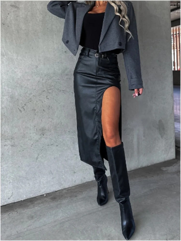Merapel High Slit Midi Skirt
