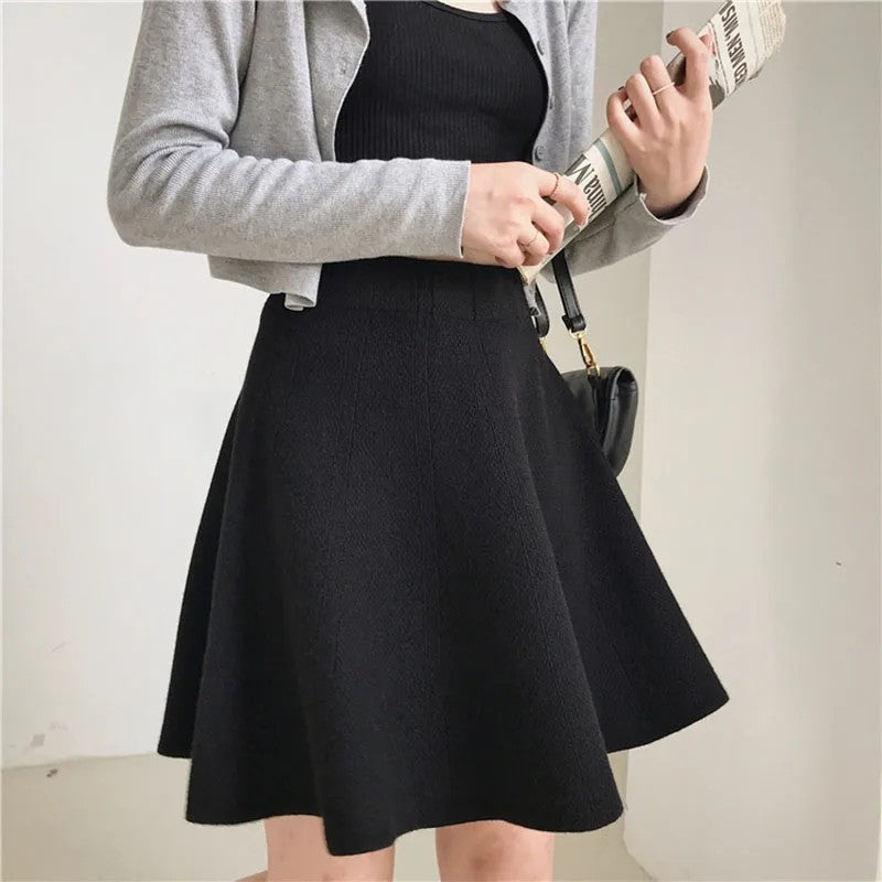 Navara Knitted Mini Skirt - Black