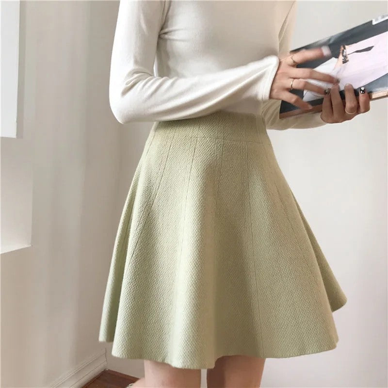 Navara Knitted Mini Skirt - Forest Green