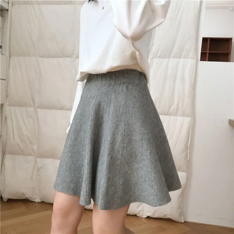 Navara Knitted Mini Skirt - Heather Gray