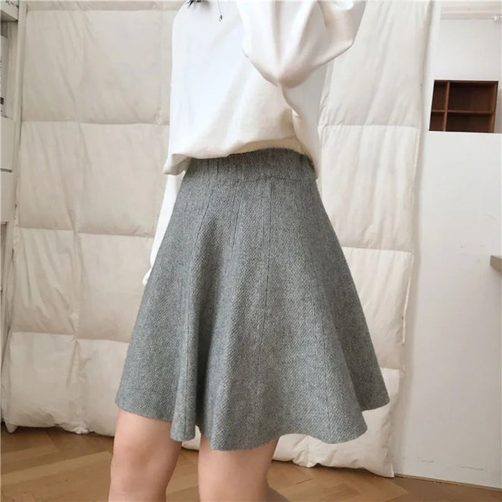Navara Knitted Mini Skirt - Heather Gray