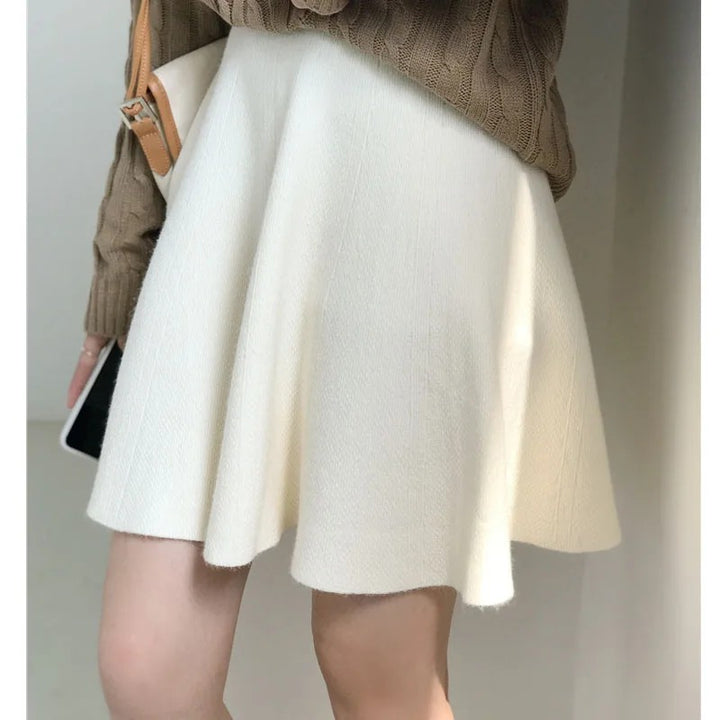 Navara Knitted Mini Skirt - Ivory