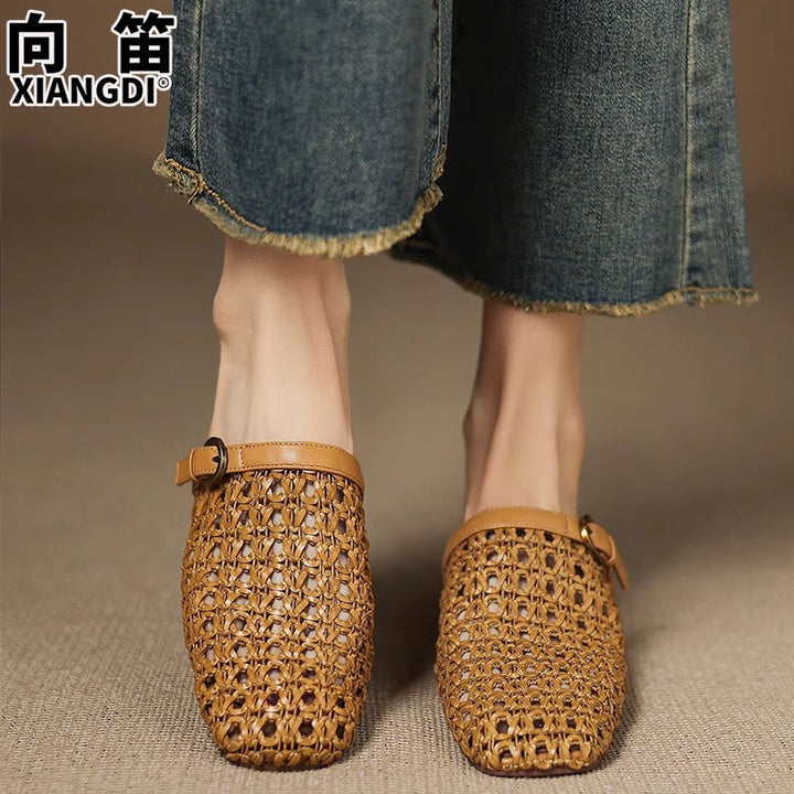 Nimes Woven Genuine Leather Mules