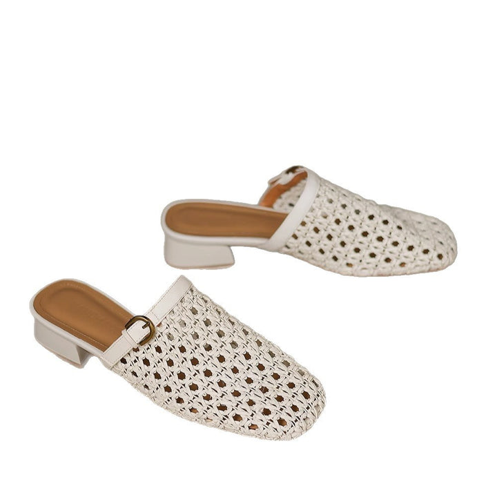 Nimes Woven Genuine Leather Mules