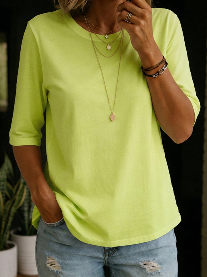 Nola Linen Crewneck T-Shirt - Moss Green
