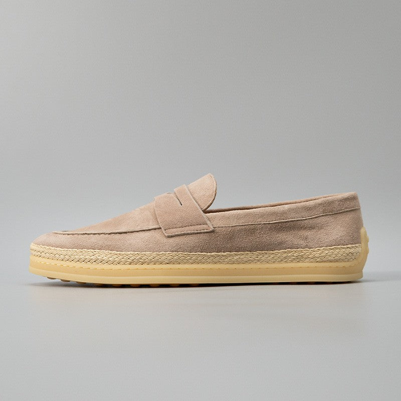 Ostuni Suede Espadrille Loafers - Khaki Suede