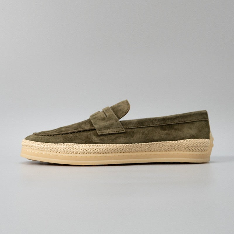 Ostuni Suede Espadrille Loafers - Olive Suede