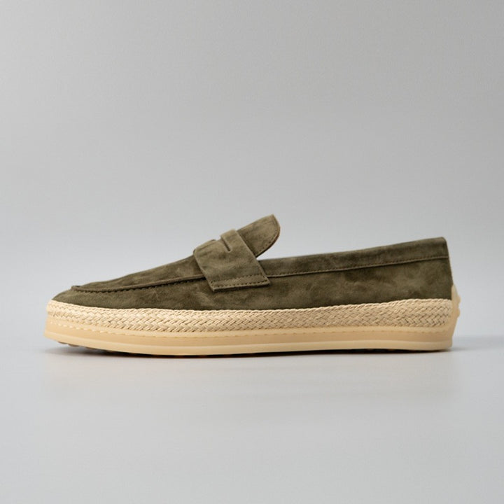 Ostuni Suede Espadrille Loafers - Olive Suede