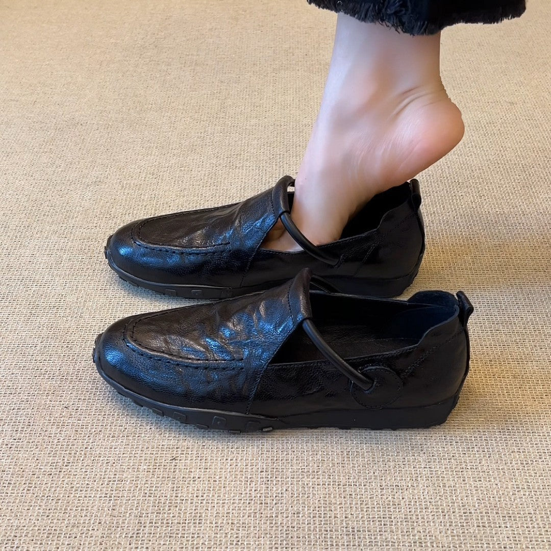 Pavia Sheepskin T-Strap Loafers