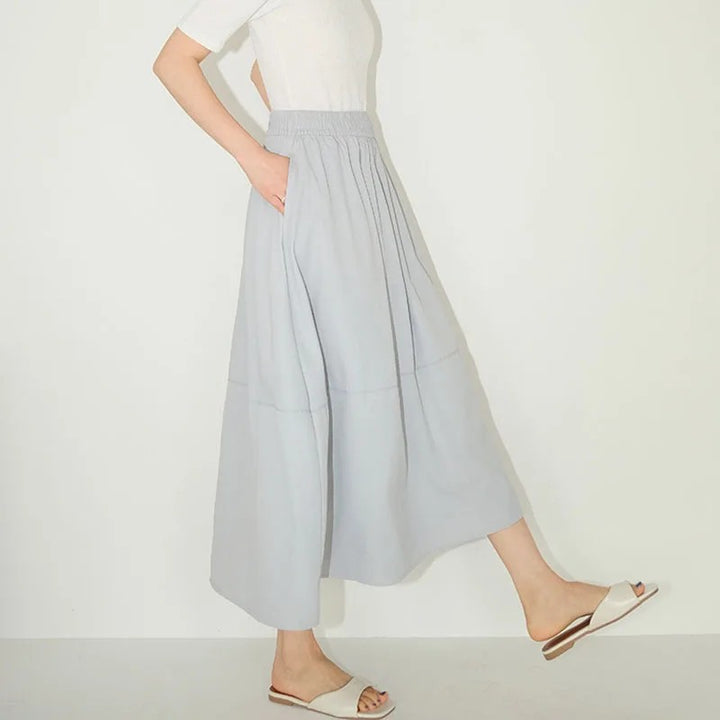 Pavia Flowy Maxi Skirt - Sky Blue
