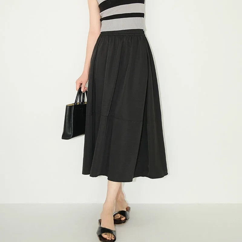 Pavia Flowy Maxi Skirt - Obsidian