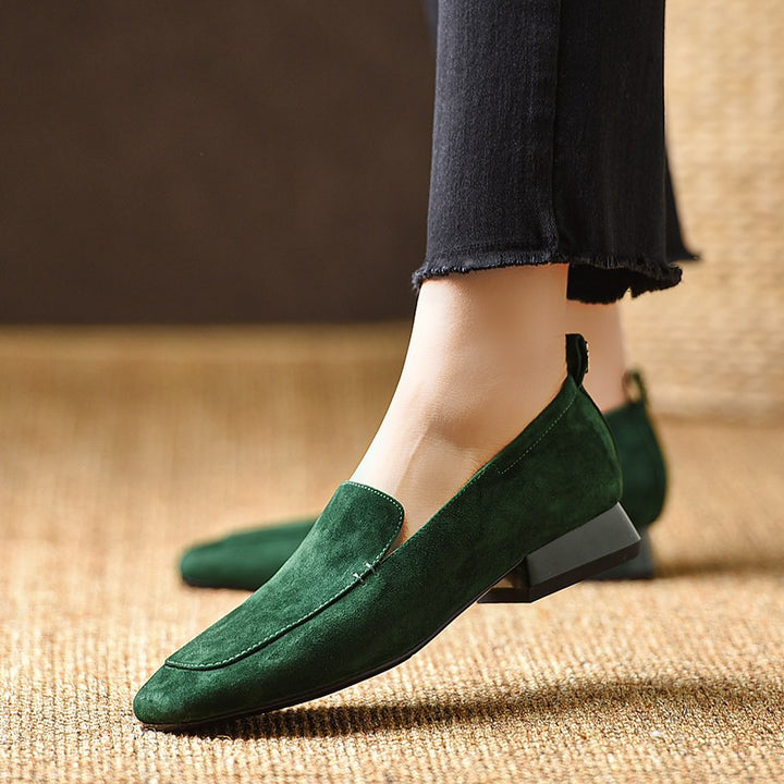 Pavia Genuine Leather Loafers - Forest Green