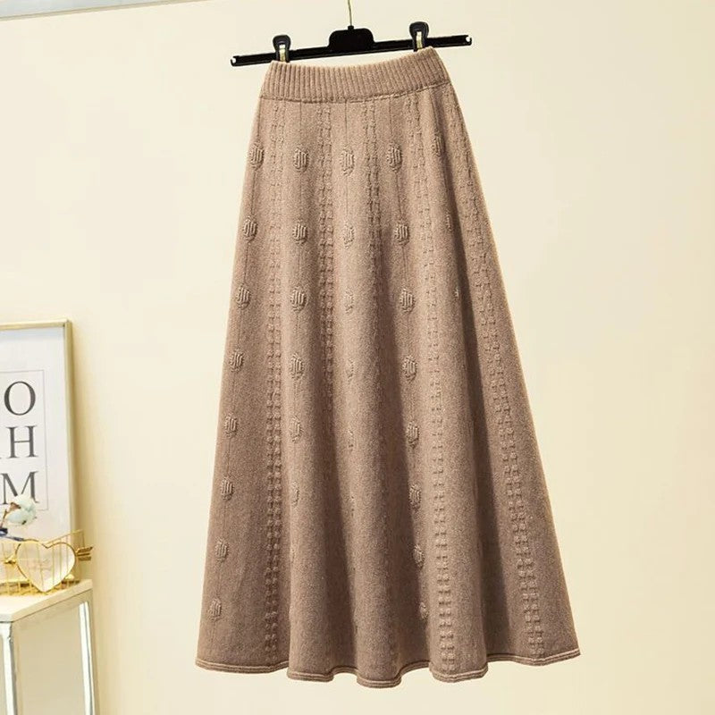 Perugia Knit Midi Skirt - Sandstone Beige