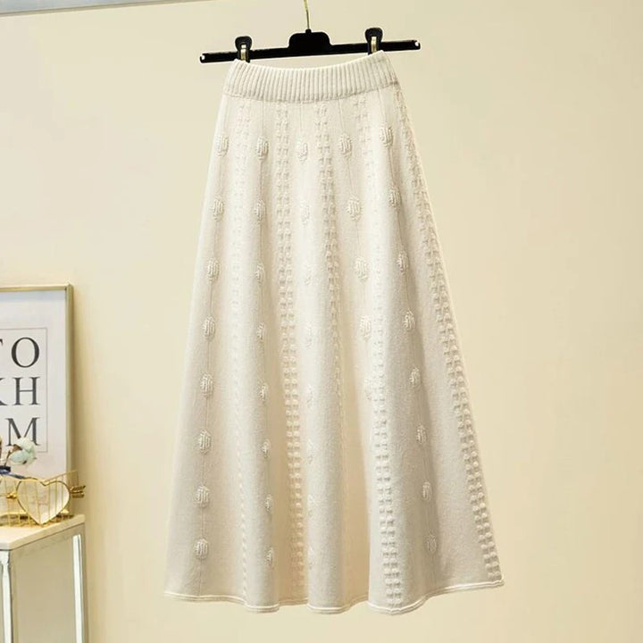 Perugia Knit Midi Skirt - Soft Ecru