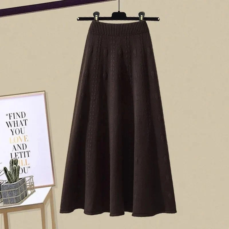 Perugia Knit Midi Skirt - Warm Mocha