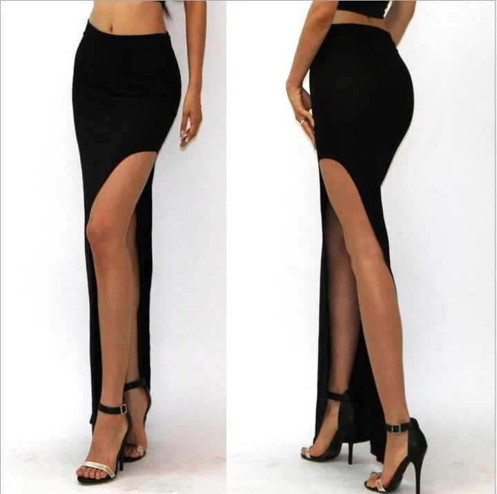 Pisa High Slit Maxi Skirt - Black