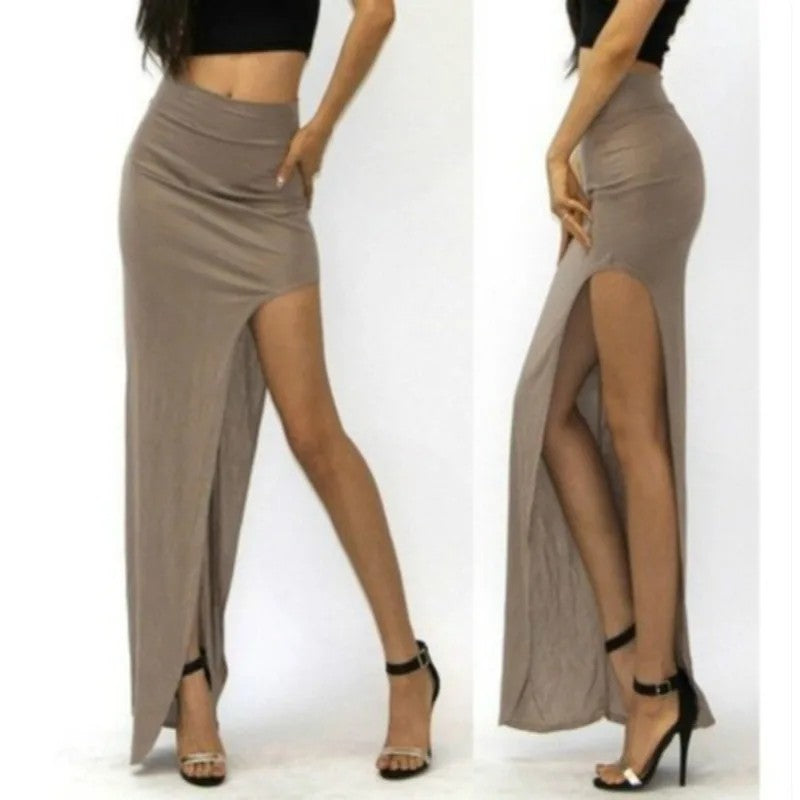 Pisa High Slit Maxi Skirt - Khaki