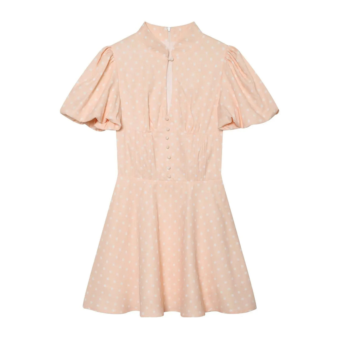 Pisa Polka Dot Mini Dress - Blush Pink