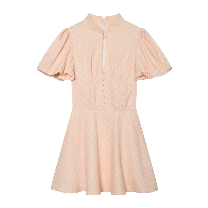 Pisa Polka Dot Mini Dress - Blush Pink