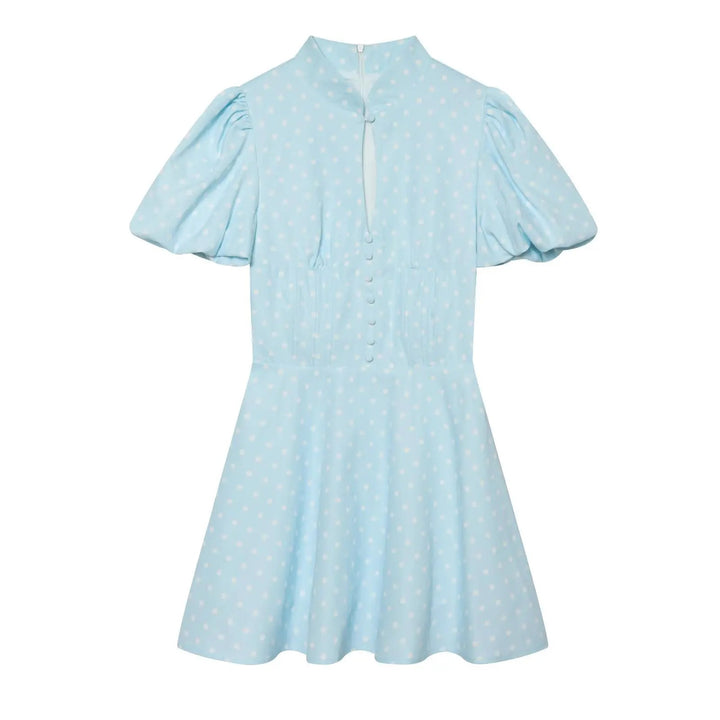 Pisa Polka Dot Mini Dress - Serene Blue