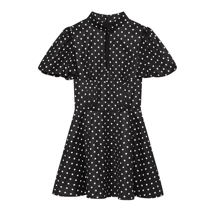 Pisa Polka Dot Mini Dress - Midnight Black