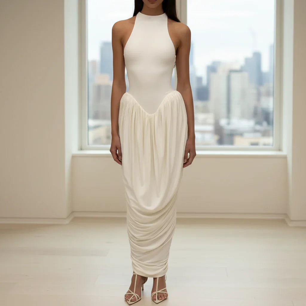 The Drape Halter Maxi Dress