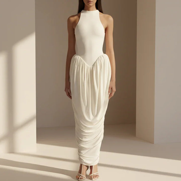 Seraphine Halter Gathered Maxi Dress