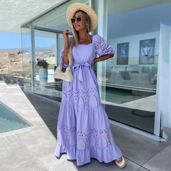 Portofino Lace Jacquard Maxi Dress - Orchid