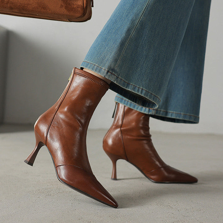 Clairmont Genuine Leather Heel Boots