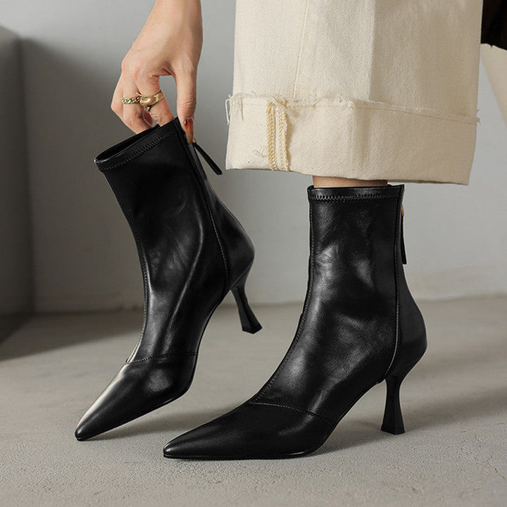 Clairmont Genuine Leather Heel Boots