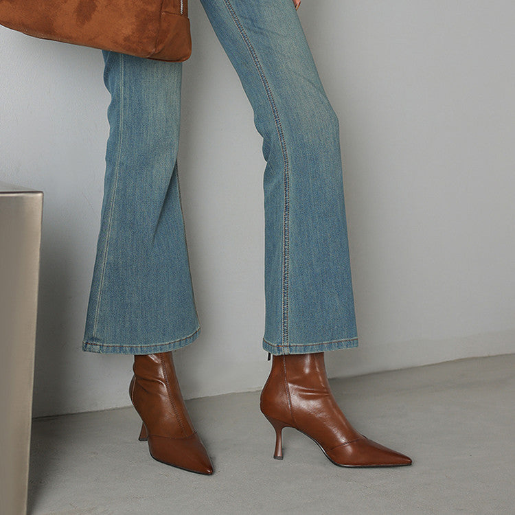 Clairmont Genuine Leather Heel Boots