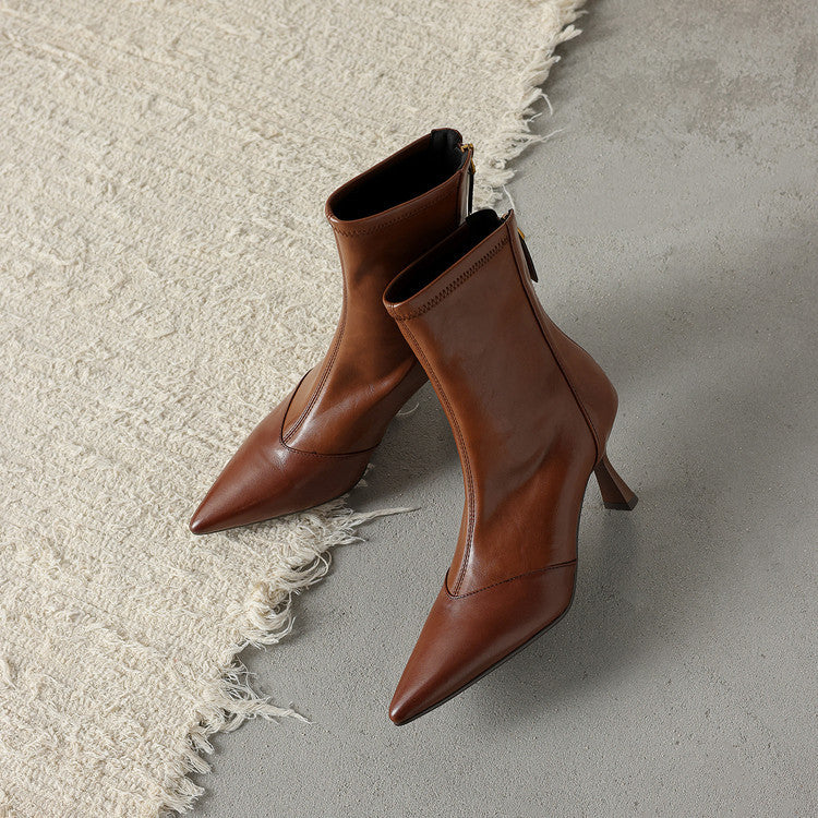 Clairmont Genuine Leather Heel Boots