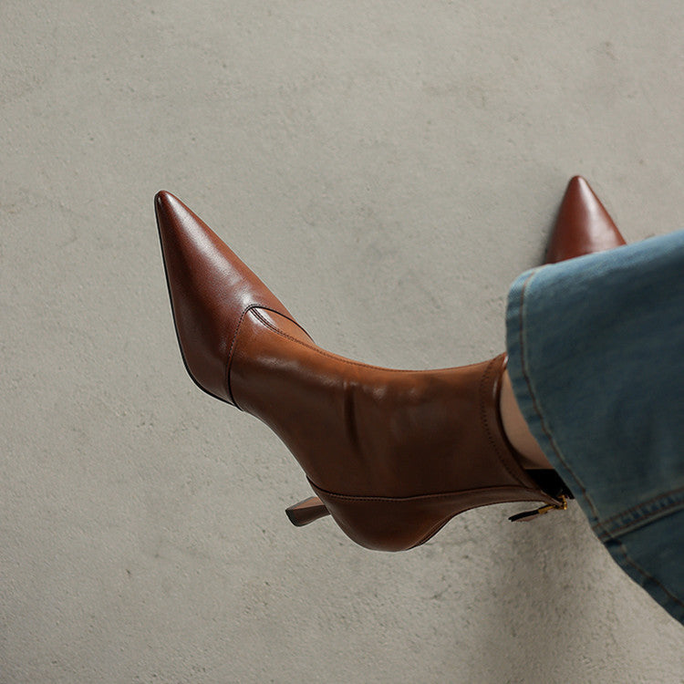 Clairmont Genuine Leather Heel Boots