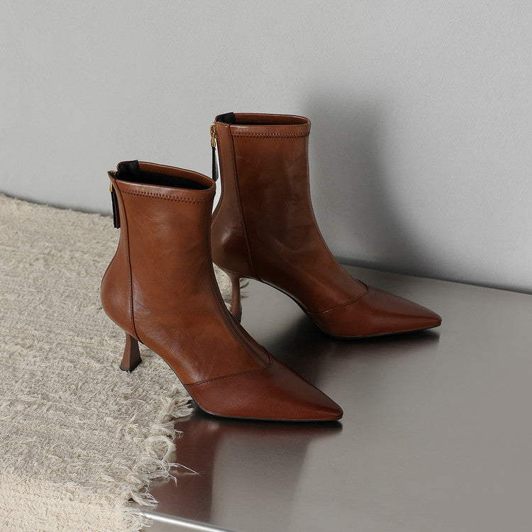 Clairmont Genuine Leather Heel Boots