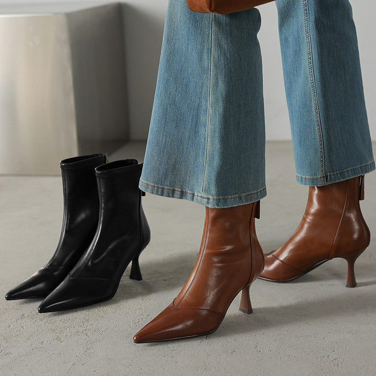 Clairmont Genuine Leather Heel Boots