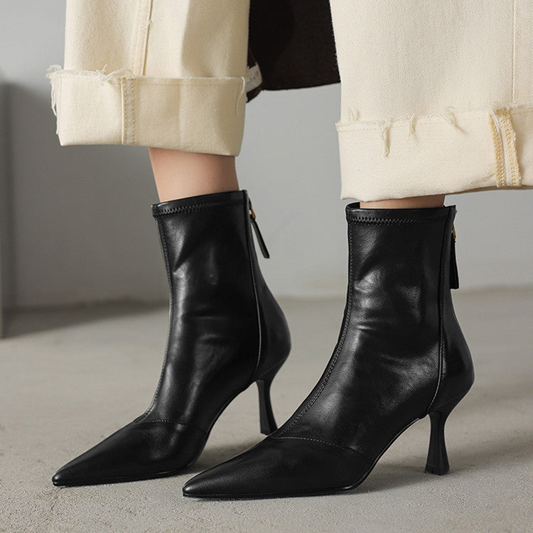 Clairmont Genuine Leather Heel Boots