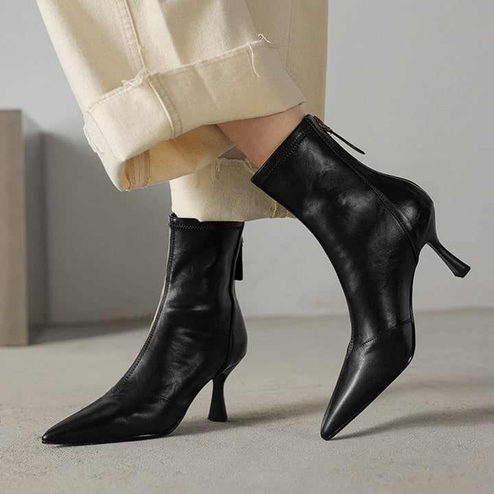 Clairmont Genuine Leather Heel Boots