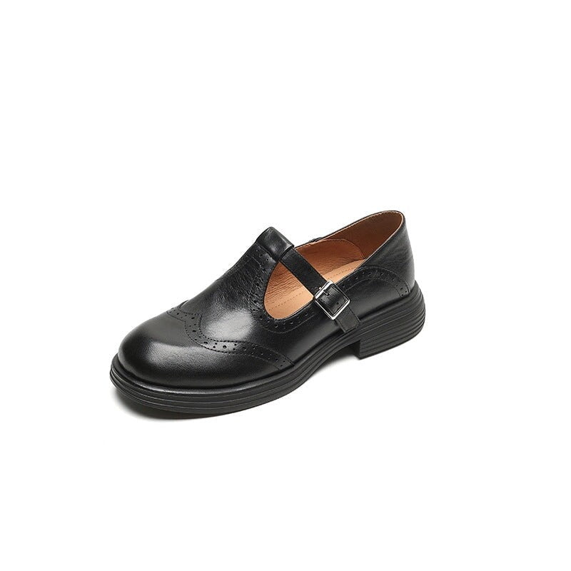 Rossetti Leather Mary Janes - Obsidian