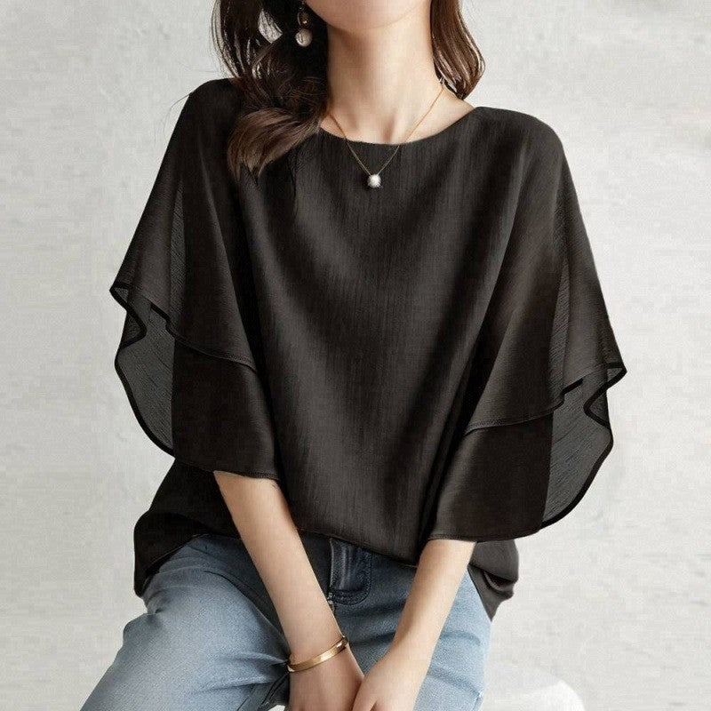 Rovelli Tiered Chiffon Blouse - Black