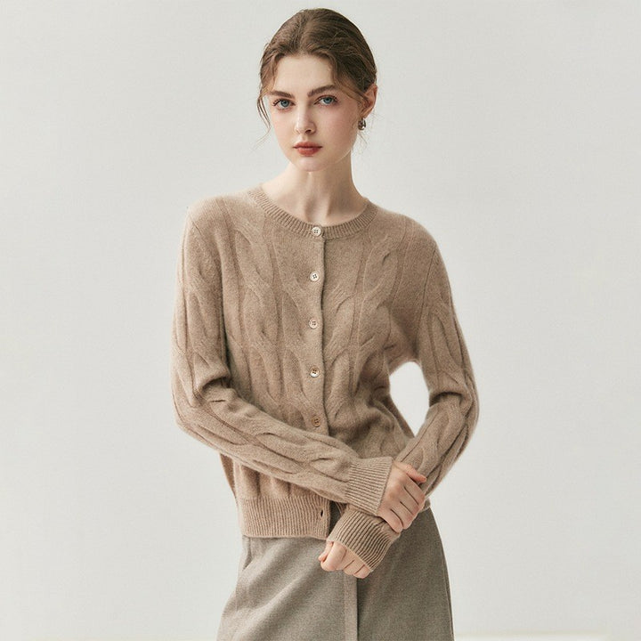 Thornbury Cashmere Cable Cardigan - Camel