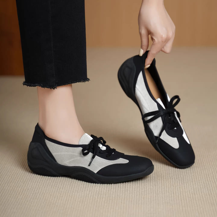 Thun Genuine Leather Sneakers - Black & Ivory